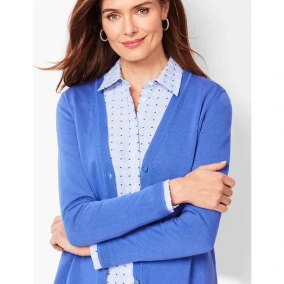 Talbots Sweaters Talbots Girlfriend Cardigan In Blue Womens L